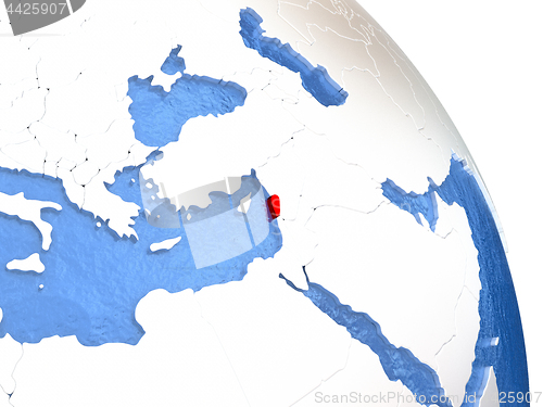 Image of Lebanon on elegant globe