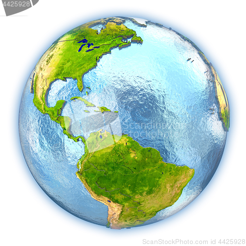 Image of Caribbean on isolated globe