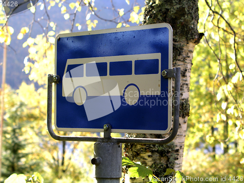 Image of Blue Bus Sign