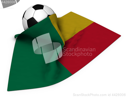 Image of soccer ball and flag of benin