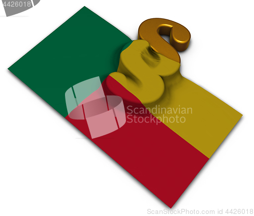 Image of flag of benin and paragraph symbol