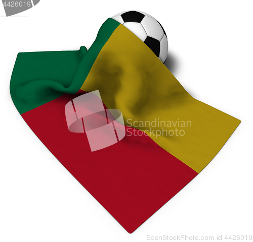 Image of soccer ball and flag of benin