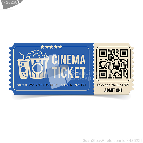 Image of Cinema Ticket with QR Code