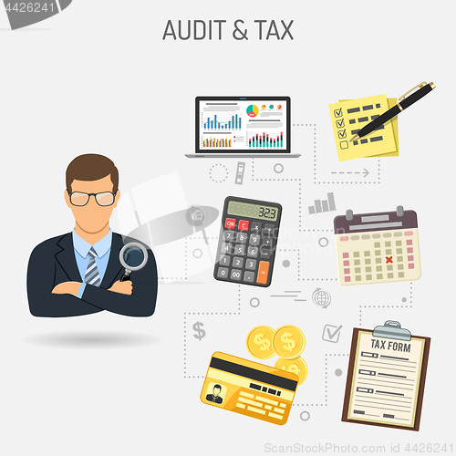 Image of Auditing, Tax process, Accounting Banner