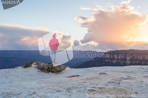 Image of Female enjoying magnificent views Blue Mountains Australia