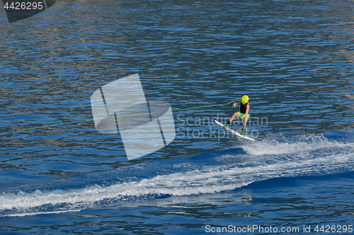 Image of Little boy Wakeboarding 