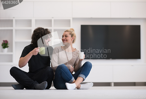 Image of young couple in their new home