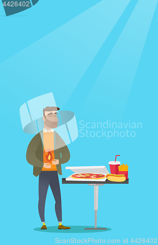 Image of Man suffering from heartburn vector illustration