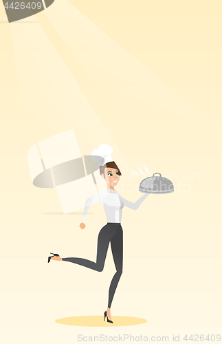 Image of Running chef cook vector illustration.