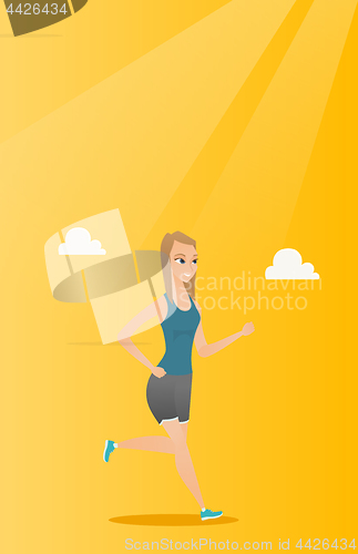 Image of Young woman running vector illustration.