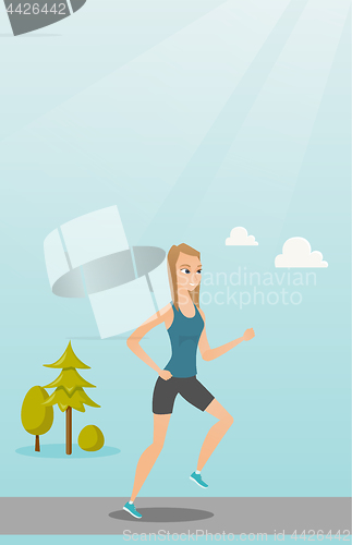 Image of Young woman running vector illustration.