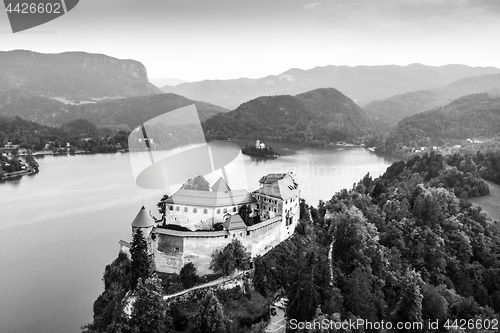 Image of Medieval castle on Bled lake in Slovenia