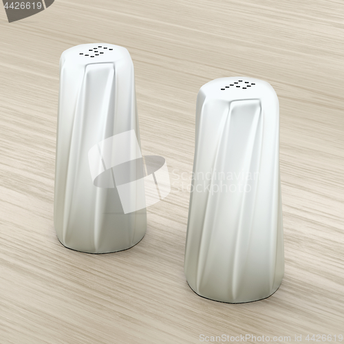 Image of Silver salt and pepper shakers