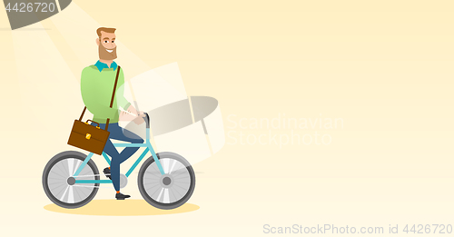 Image of Man riding bicycle vector illustration.