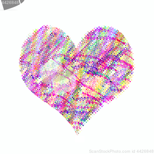 Image of Abstract heart with bright colorful pattern 