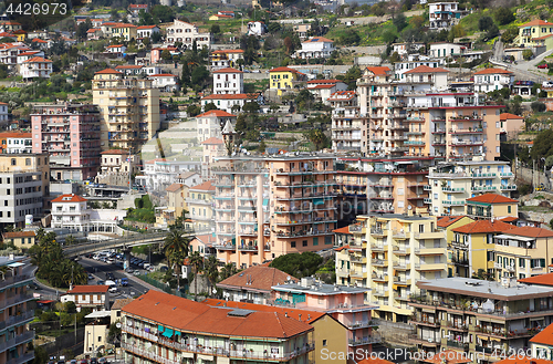 Image of View of Sanremo (San Remo) on Italian Riviera, Imperia, Liguria,