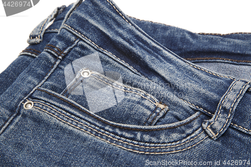 Image of Fragment of dark blue jeans