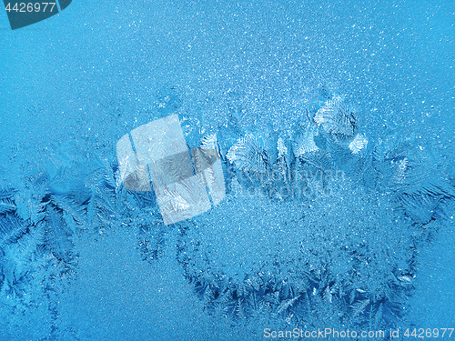 Image of Ice pattern on winter glass