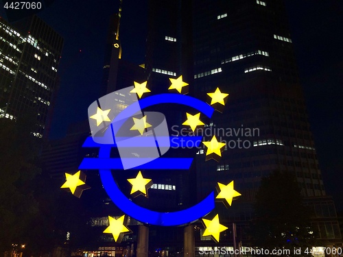 Image of Euro sign at European Central Bank headquarters in Frankfurt