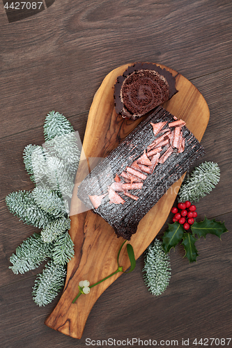 Image of Chocolate Yule Log Cake