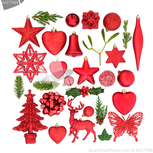 Image of Christmas Tree Decorations and Flora