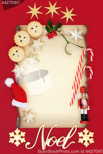 Image of Christmas Blank Letter and Noel Sign