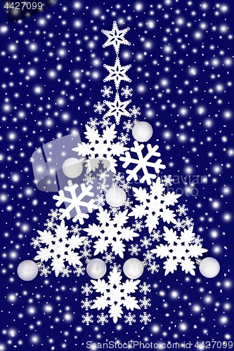 Image of Christmas Tree Abstract with Snow