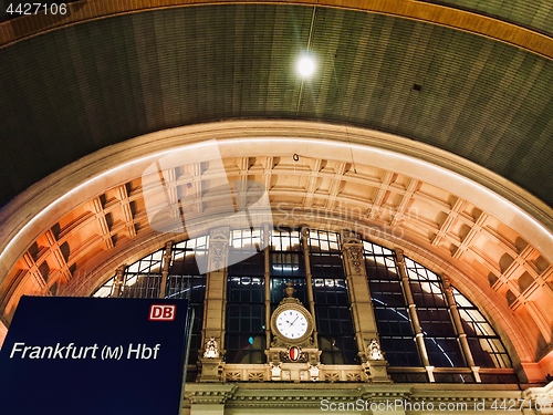 Image of Frankfurt Main Station in Germany at night