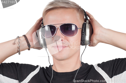 Image of Man in headphones and sunglasses