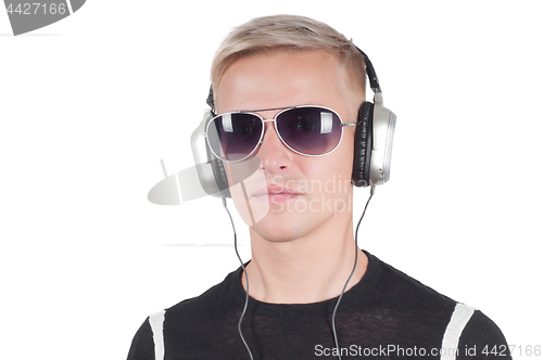 Image of Man in headphones and sunglasses
