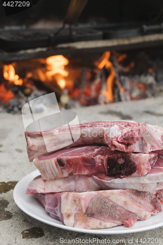 Image of Raw steaks fiorentina-style, ready to be cooked