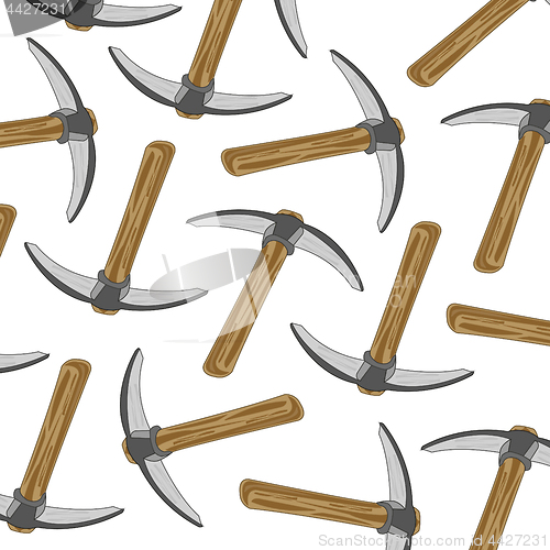 Image of Worker instrument pickax pattern on white background