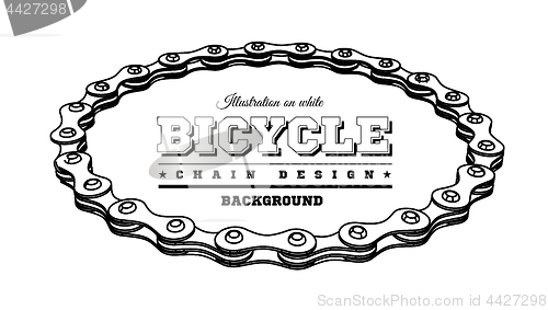 Image of Bicycle chain in the form of a circle. 3D design