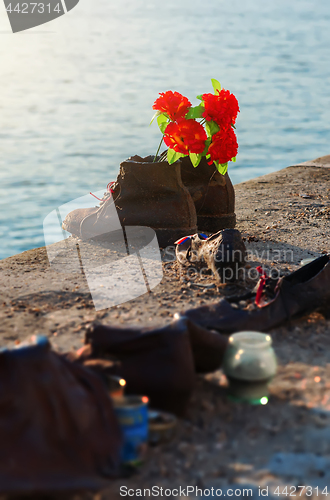 Image of Memorial shoes on Danube