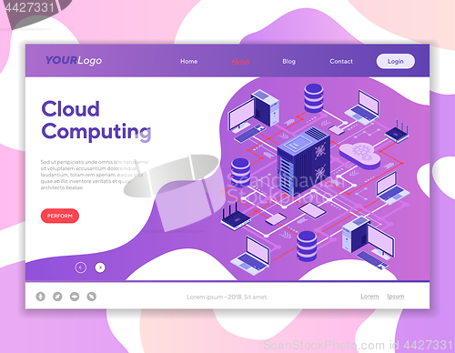 Image of Data Network Cloud Computing Technology Isometric