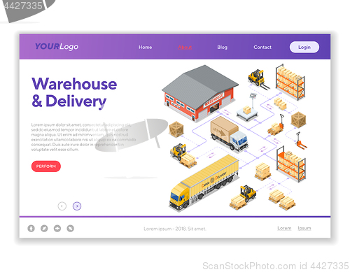 Image of Warehouse Storage and Delivery Isometric Infographics