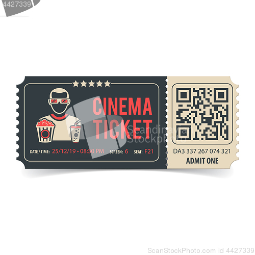 Image of Cinema Ticket with QR Code