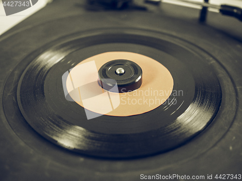 Image of Vintage looking Vinyl record on turntable