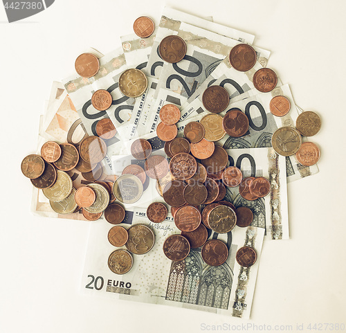 Image of Vintage Euros coins and notes