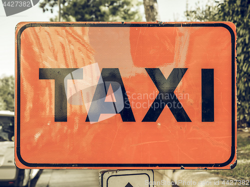 Image of Vintage looking Taxi sign