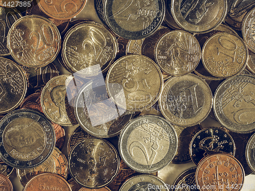 Image of Vintage Euro coins background