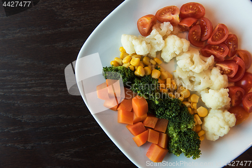 Image of Boiled vegetables on plate