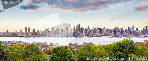 Image of Boulevard east New York city skyline view.