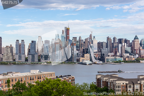 Image of Boulevard east New York city skyline view.