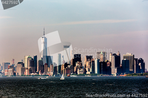 Image of Panoramic view of Lower Manhattan, New York City, USA