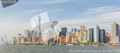 Image of Panoramic view of Lower Manhattan, New York City, USA