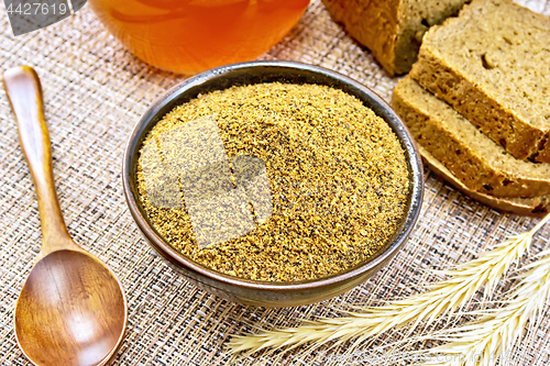 Image of Malt in bowl on napkin