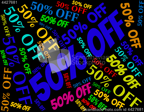 Image of Fifty Percent Off Represents Promo Promotion And Discount