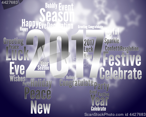 Image of Twenty Seventeen Represents Happy New Year And Celebrate