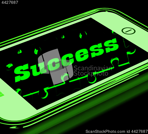 Image of Success On Smartphone Showing Progression